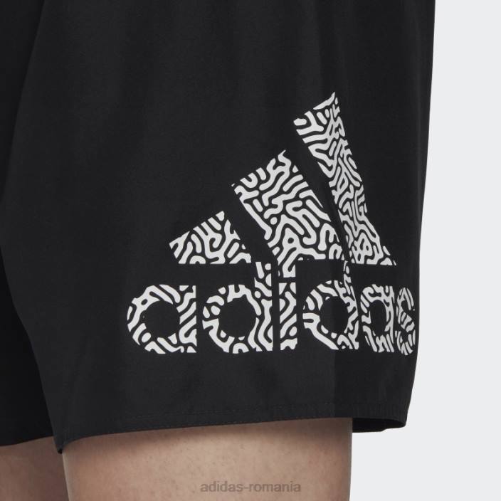 Adidas pantaloni scurți de baie clx negri de lungime scurtă bărbați alb negru 2JBN14261