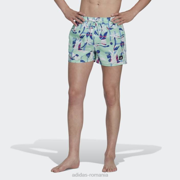 Adidas pantaloni scurți de baie de lungime foarte scurtă clx floral sezonier mentă bărbați menta/alb 2JBN13856