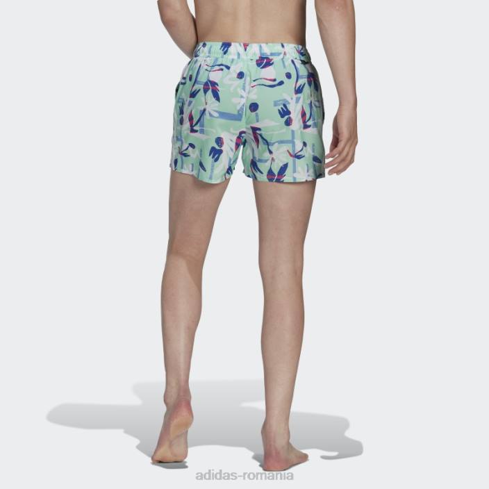Adidas pantaloni scurți de baie de lungime foarte scurtă clx floral sezonier mentă bărbați menta/alb 2JBN13856