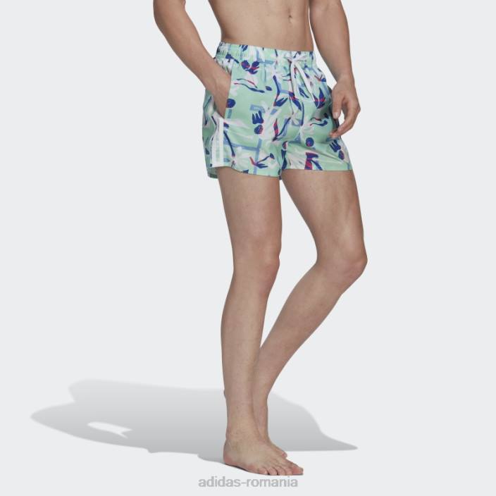 Adidas pantaloni scurți de baie de lungime foarte scurtă clx floral sezonier mentă bărbați menta/alb 2JBN13856