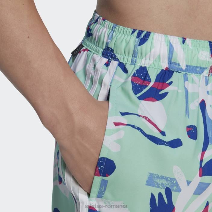 Adidas pantaloni scurți de baie de lungime foarte scurtă clx floral sezonier mentă bărbați menta/alb 2JBN13856