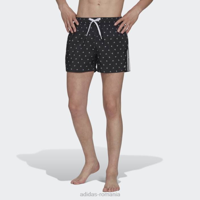 Adidas pantaloni scurți de baie negri mini logo clx bărbați alb negru 2JBN14309