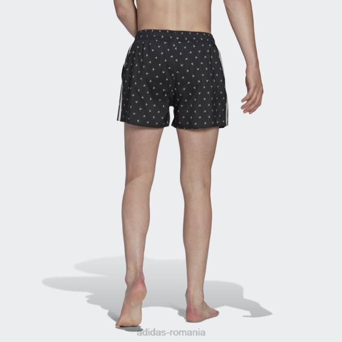 Adidas pantaloni scurți de baie negri mini logo clx bărbați alb negru 2JBN14309