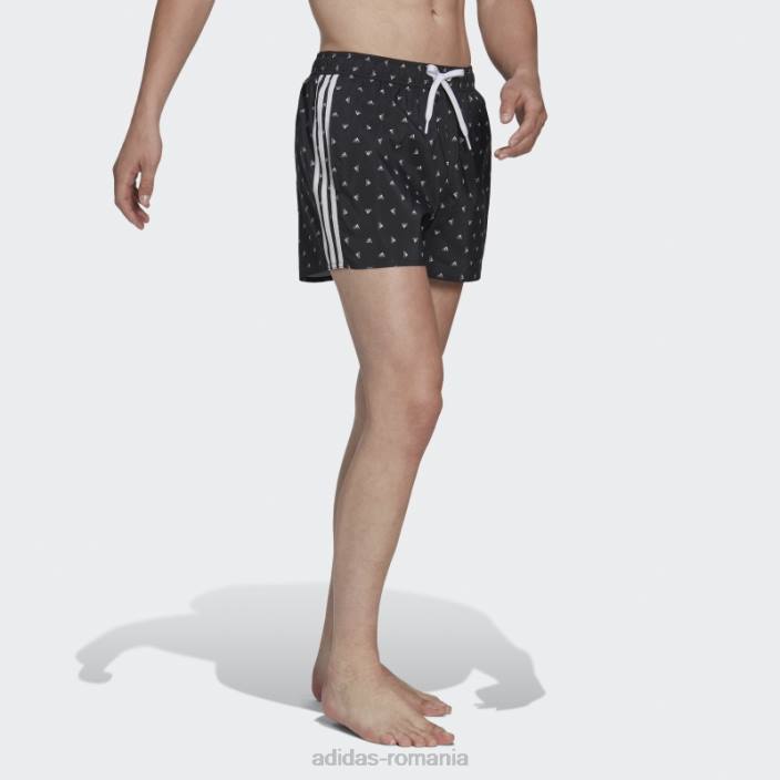 Adidas pantaloni scurți de baie negri mini logo clx bărbați alb negru 2JBN14309