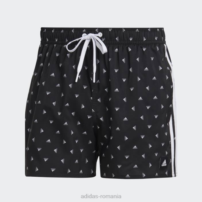 Adidas pantaloni scurți de baie negri mini logo clx bărbați alb negru 2JBN14309