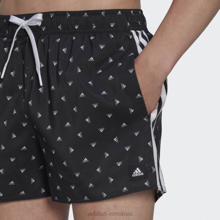 Adidas pantaloni scurți de baie negri mini logo clx bărbați alb negru 2JBN14309