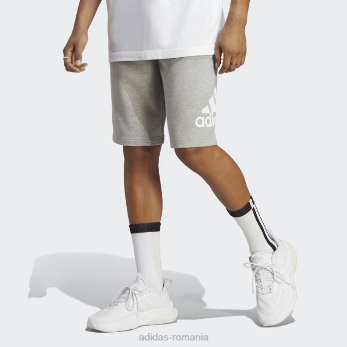 Adidas pantaloni scurți de culoare gri mediu essentials logo mare bărbați gri mediu 2JBN5351