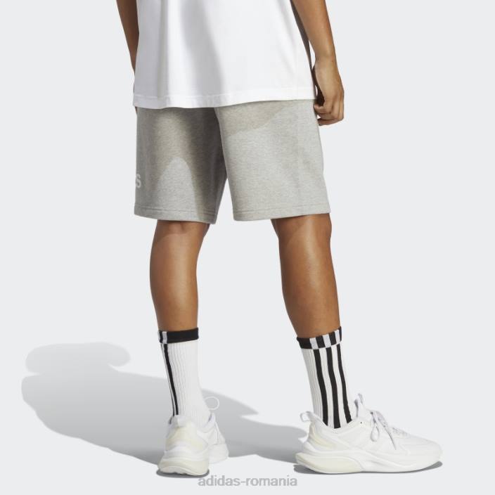 Adidas pantaloni scurți de culoare gri mediu essentials logo mare bărbați gri mediu 2JBN5351