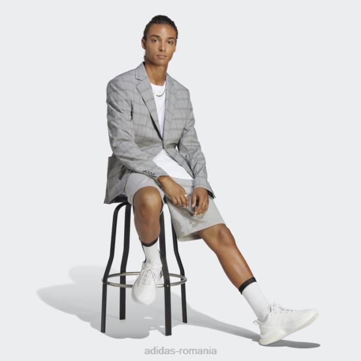Adidas pantaloni scurți de culoare gri mediu essentials logo mare bărbați gri mediu 2JBN5351