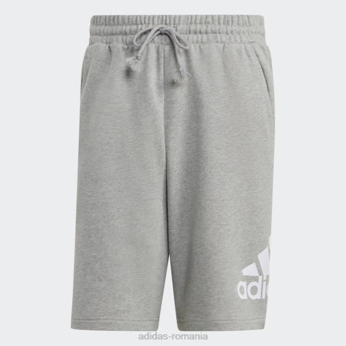 Adidas pantaloni scurți de culoare gri mediu essentials logo mare bărbați gri mediu 2JBN5351