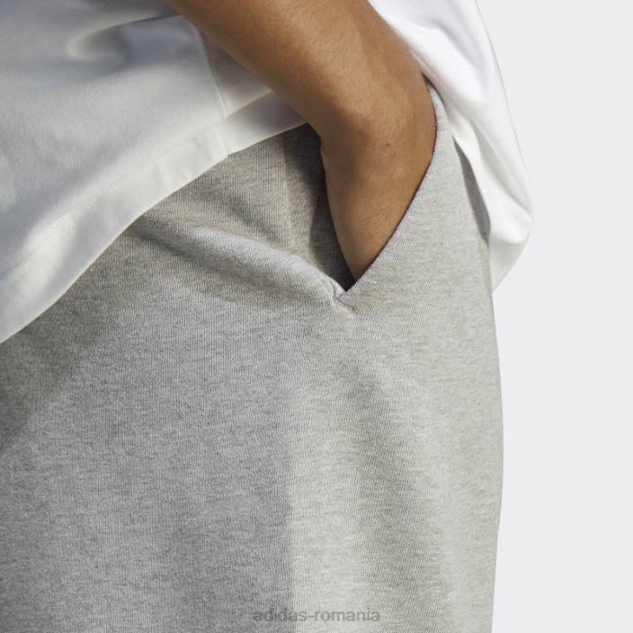 Adidas pantaloni scurți de culoare gri mediu essentials logo mare bărbați gri mediu 2JBN5351