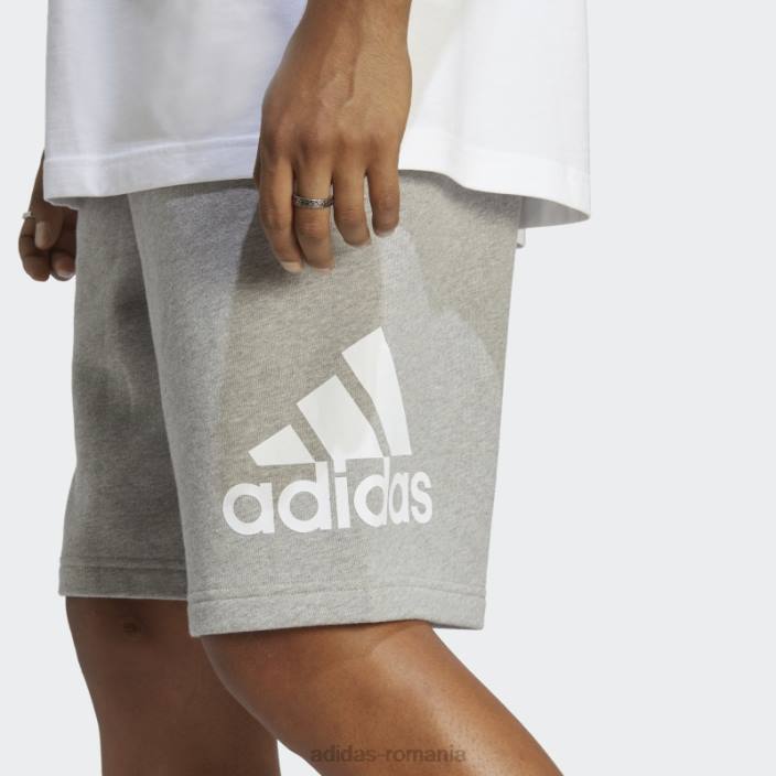 Adidas pantaloni scurți de culoare gri mediu essentials logo mare bărbați gri mediu 2JBN5351
