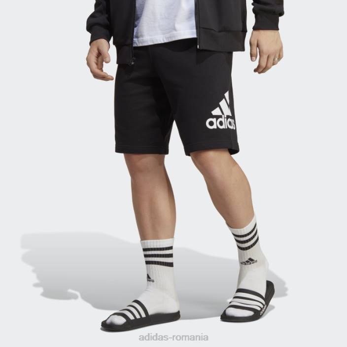 Adidas pantaloni scurți din țesătură french cu logo mare essentials negru bărbați negru 2JBN5312