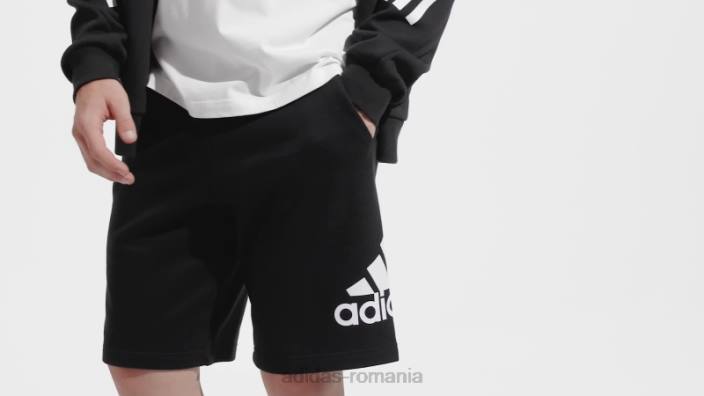 Adidas pantaloni scurți din țesătură french cu logo mare essentials negru bărbați negru 2JBN5312