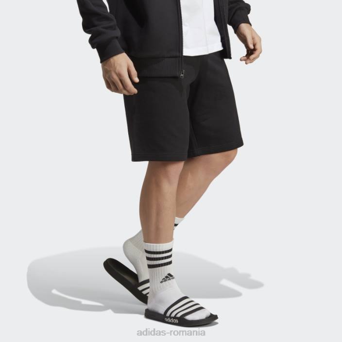 Adidas pantaloni scurți din țesătură french cu logo mare essentials negru bărbați negru 2JBN5312