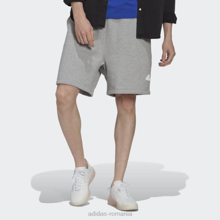 Adidas pantaloni scurți din fleece gri mediu adidas bărbați gri mediu 2JBN831