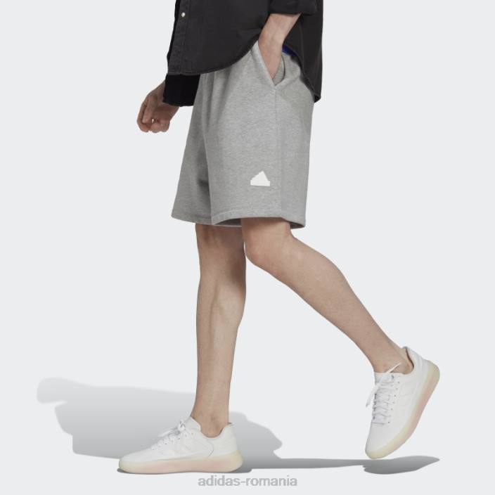 Adidas pantaloni scurți din fleece gri mediu adidas bărbați gri mediu 2JBN831