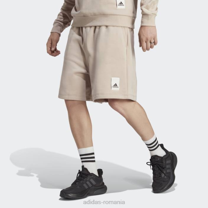 Adidas pantaloni scurți din fleece lounge taupe bărbați taupe 2JBN5246