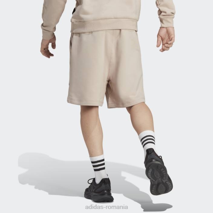 Adidas pantaloni scurți din fleece lounge taupe bărbați taupe 2JBN5246