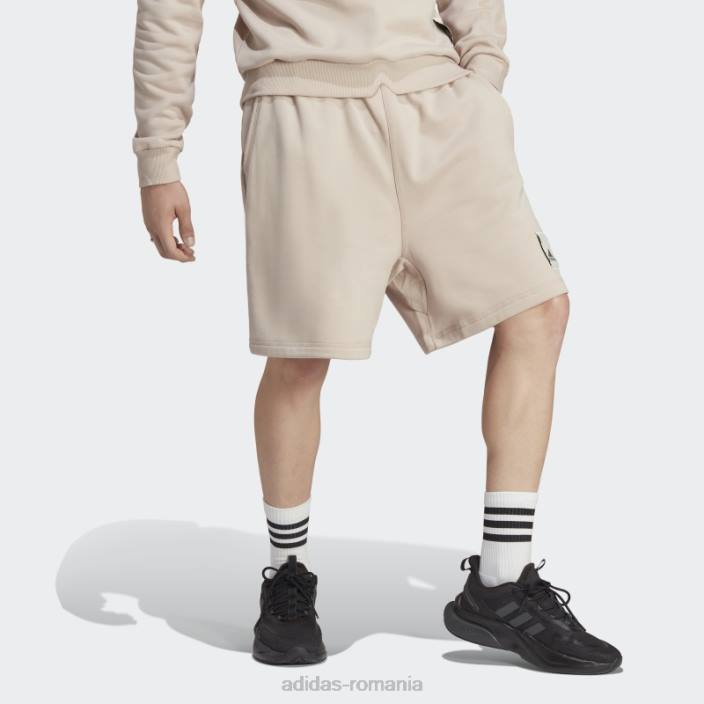 Adidas pantaloni scurți din fleece lounge taupe bărbați taupe 2JBN5246