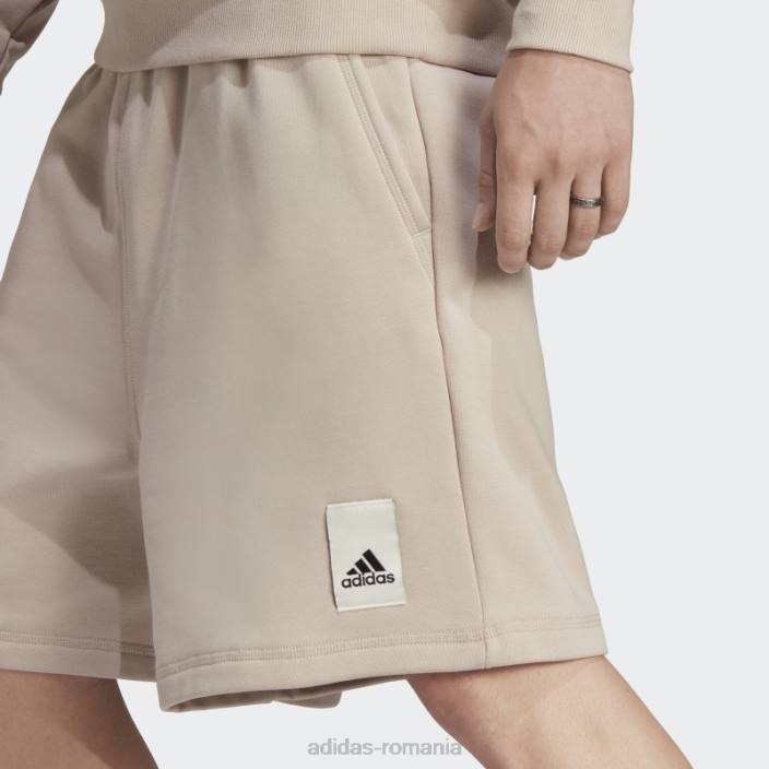 Adidas pantaloni scurți din fleece lounge taupe bărbați taupe 2JBN5246
