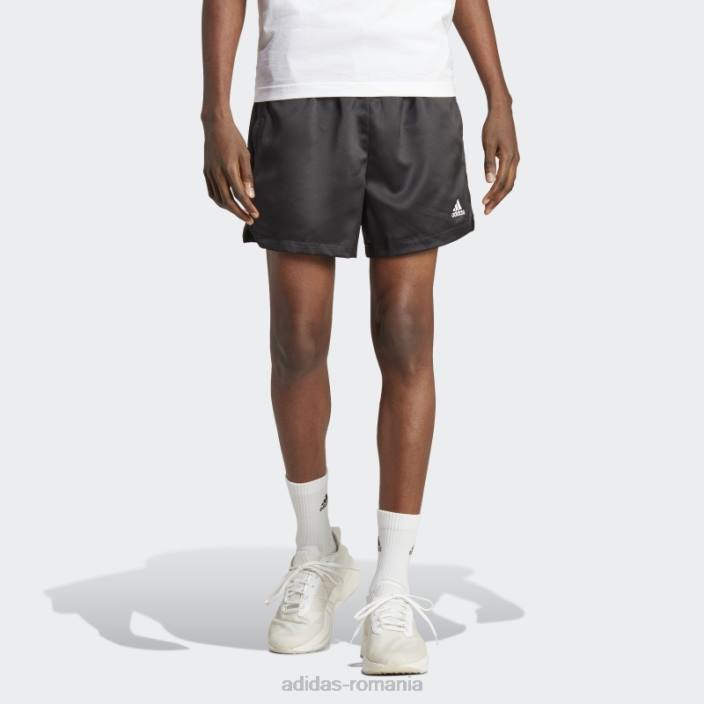 Adidas pantaloni scurți din satin negru bărbați negru 2JBN4973