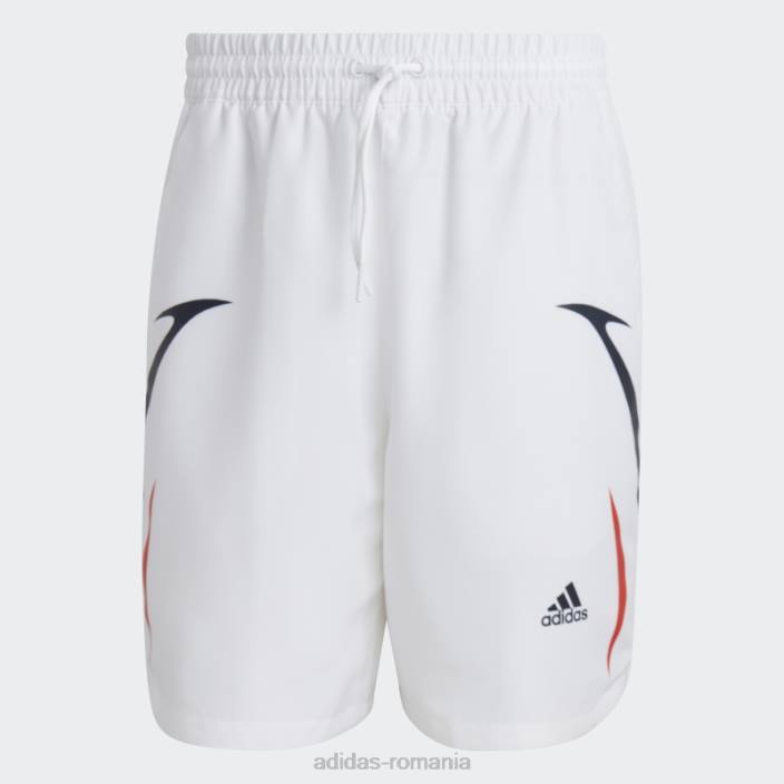 Adidas pantaloni scurți țesuți colorblock alb bărbați alb negru 2JBN6104