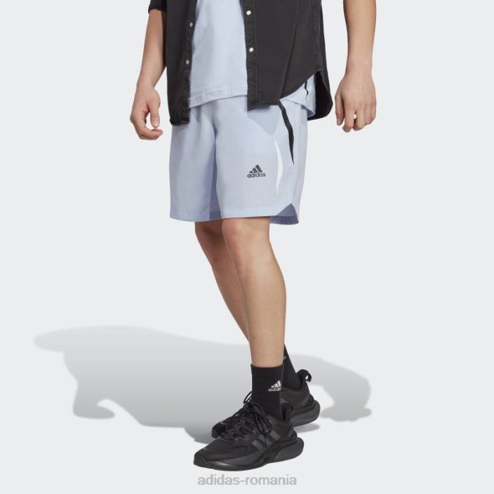 Adidas pantaloni scurți țesuți cu bloc de culoare albastru albastru bărbați albastru zori/negru 2JBN5831