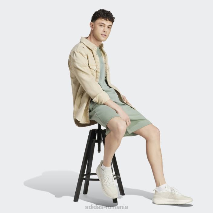 Adidas pantaloni scurți fleece lounge verde argintiu bărbați verde argintiu 2JBN5834