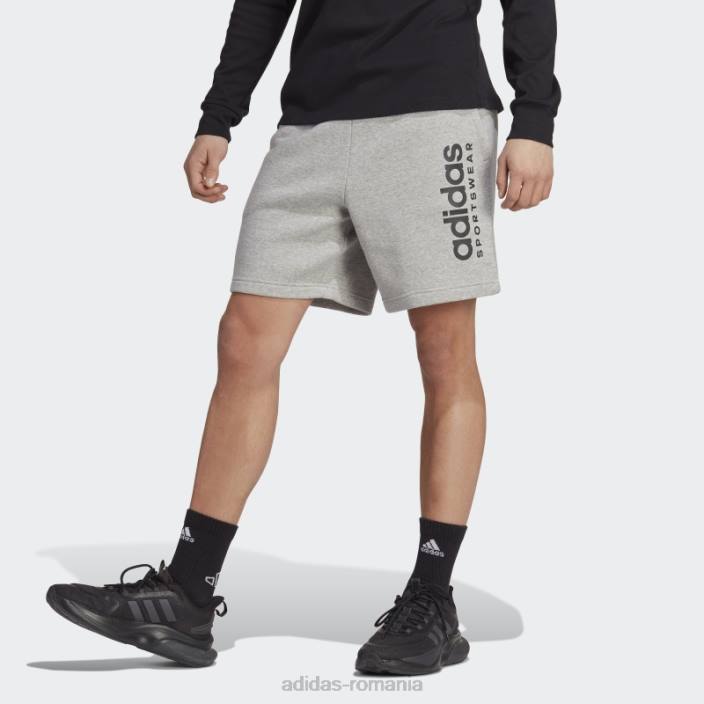 Adidas pantaloni scurți grafici din lână gri mediu all szn bărbați gri mediu 2JBN5795