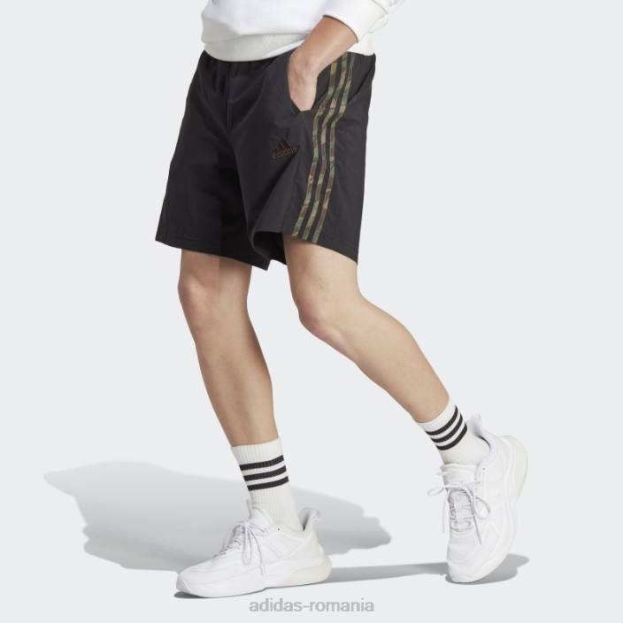 Adidas pantaloni scurți negri aeroready essentials chelsea cu 3 dungi bărbați negru/măsliniu 2JBN13511