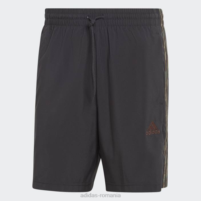 Adidas pantaloni scurți negri aeroready essentials chelsea cu 3 dungi bărbați negru/măsliniu 2JBN13511