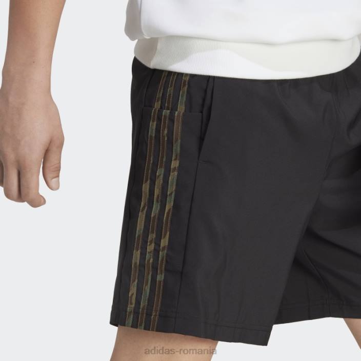 Adidas pantaloni scurți negri aeroready essentials chelsea cu 3 dungi bărbați negru/măsliniu 2JBN13511