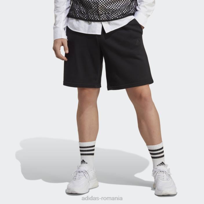 Adidas pantaloni scurți negri all szn french terry bărbați negru 2JBN4972