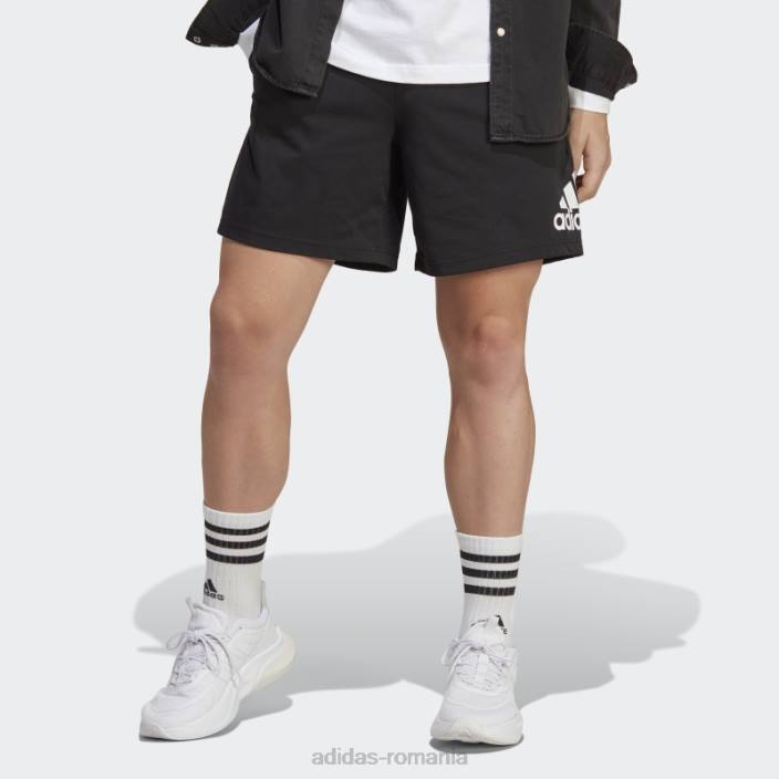 Adidas pantaloni scurți negri cu logo essentials bărbați alb negru 2JBN1031