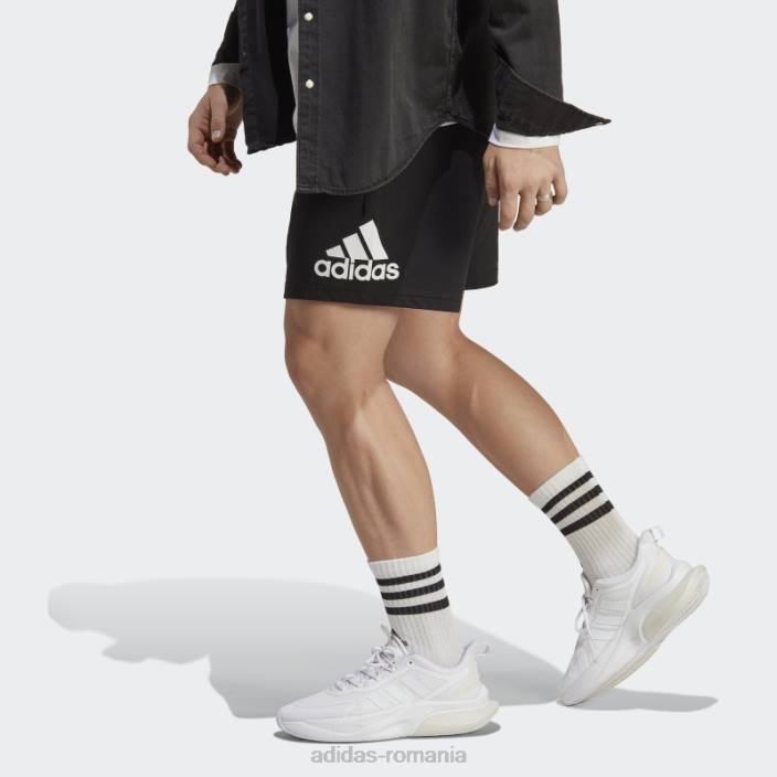 Adidas pantaloni scurți negri cu logo essentials bărbați alb negru 2JBN1031