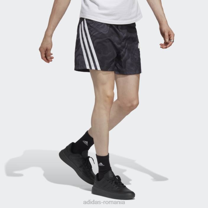 Adidas pantaloni scurți negru cu imprimeu cu iconițe viitoare bărbați negru 2JBN5600