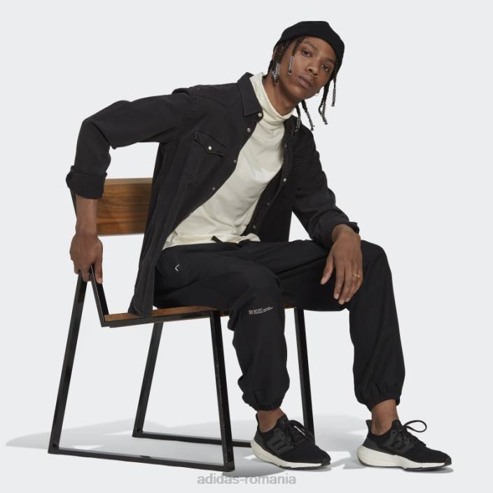 Adidas pantaloni tesuti negri adidas bărbați negru 2JBN7068