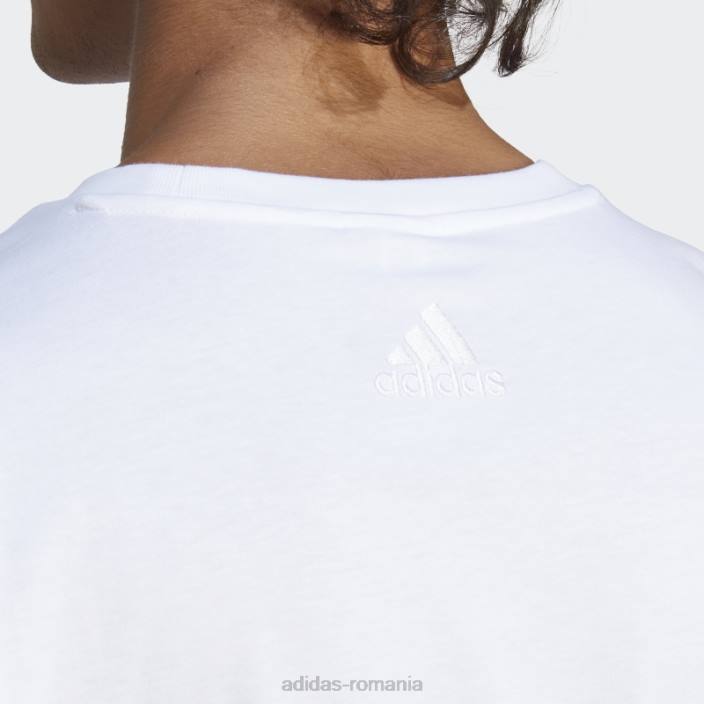 Adidas tricou cu logo mare alb essentials, tricou adidas bărbați alb 2JBN13431