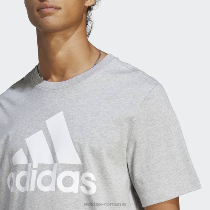 Adidas tricou cu logo mare essentials din un singur tricou gri mediu bărbați gri mediu 2JBN13937