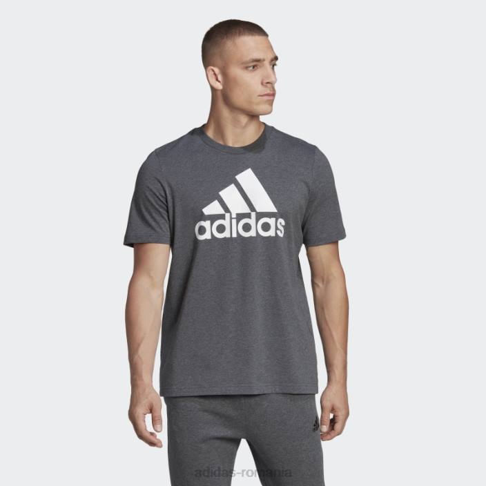 Adidas tricou cu logo mare essentials gri inchis heather adidas bărbați gri închis alb/cai 2JBN5304