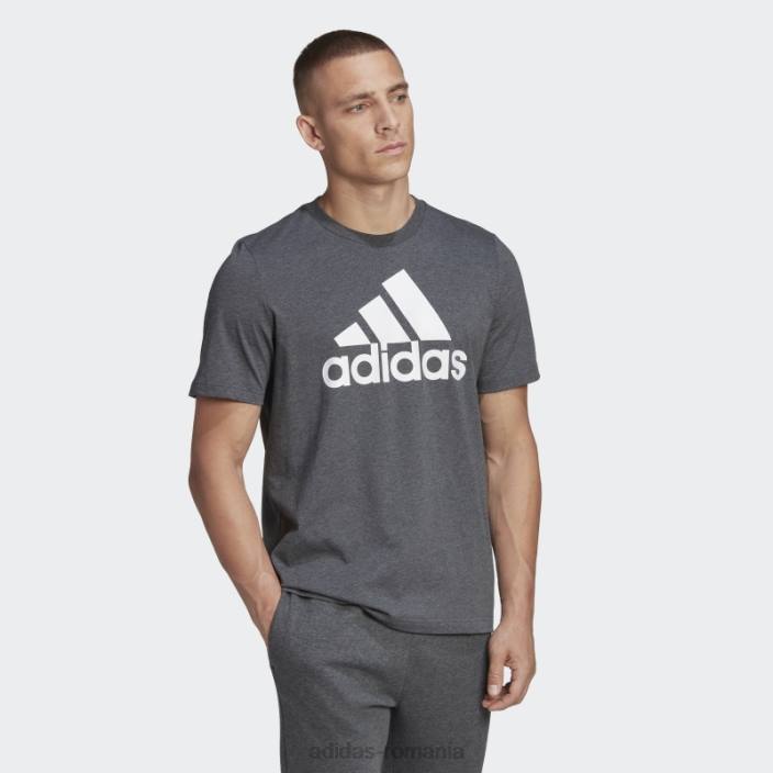 Adidas tricou cu logo mare essentials gri inchis heather adidas bărbați gri închis alb/cai 2JBN5304