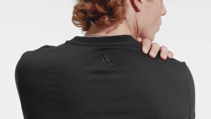 Adidas tricou cu logo mare essentials single jersey negru bărbați alb negru 2JBN13286