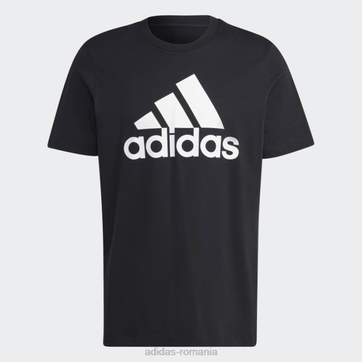 Adidas tricou cu logo mare essentials single jersey negru bărbați alb negru 2JBN13286