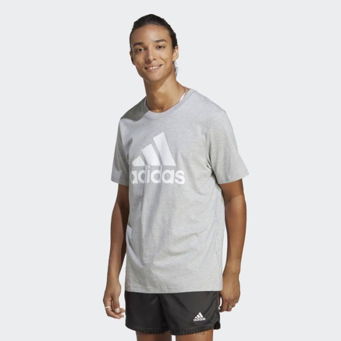 Adidas tricou cu logo mare, un singur tricou, gri mediu, essentials bărbați gri mediu 2JBN3627