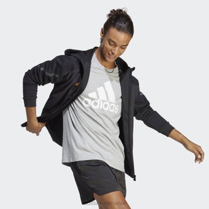 Adidas tricou cu logo mare, un singur tricou, gri mediu, essentials bărbați gri mediu 2JBN3627