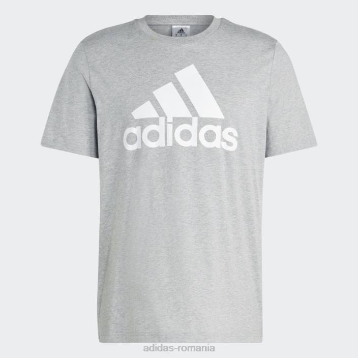 Adidas tricou cu logo mare, un singur tricou, gri mediu, essentials bărbați gri mediu 2JBN3627
