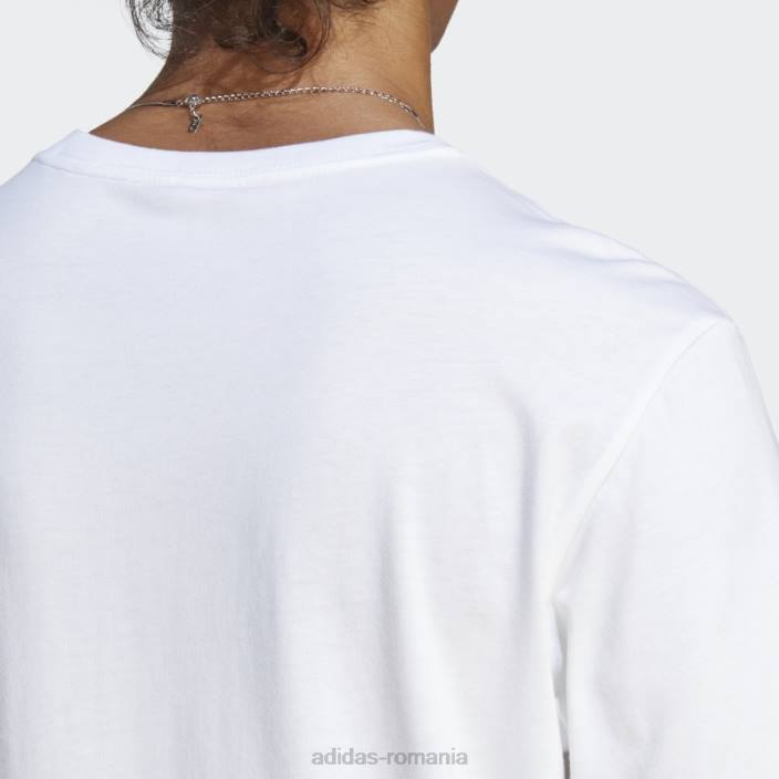 Adidas tricou cu logo mic brodat din un singur jerse alb essentials bărbați alb 2JBN15148