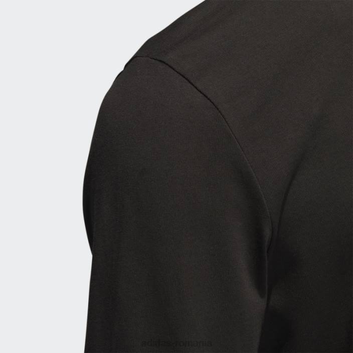 Adidas tricou cu mânecă lungă cu broderie, negru bărbați negru 2JBN6968