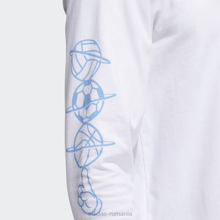 Adidas tricou cu mânecă lungă disney sport alb bărbați alb 2JBN14786